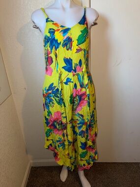 Bright Yellow Floral Wide-Leg Jumpsuit